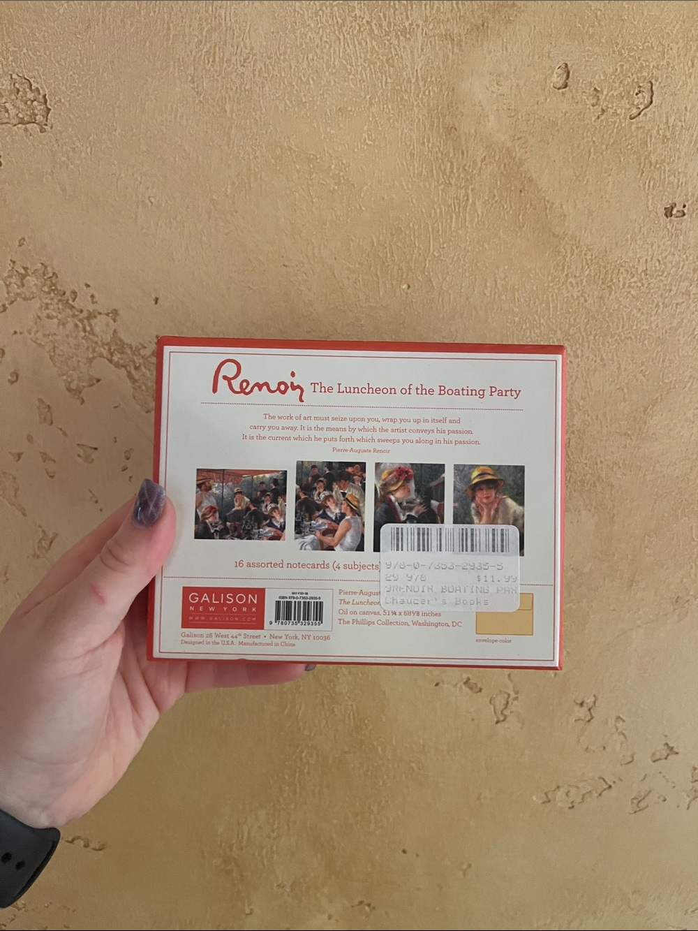 Vintage-Style Postcard Box Featuring Renoir’s Luncheon of the Boating Party - Picture 2 of 3
